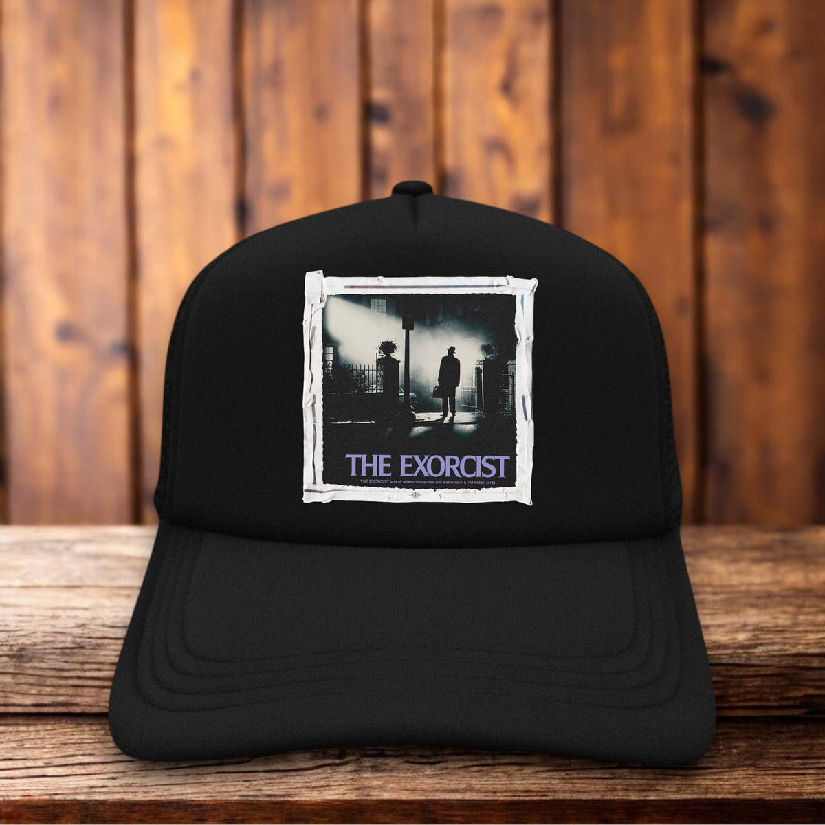 The Exorcist 1973 Cult Horror Movie Retro Trucker Hat Regan possession snapback by Retro Roots Headwear
