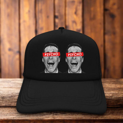 American Psycho Cult 90s Horror Movie Trucker Hat Patrick Bateman thriller snapback by Retro Roots Headwear
