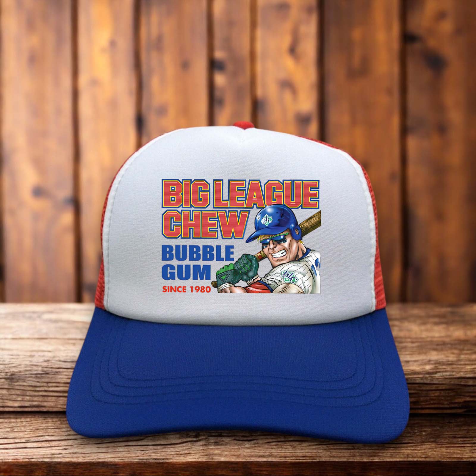 Big League Chew Bubble Gum Trucker Hat vintage baseball candy trucker snapback by Retro Roots Headwear
