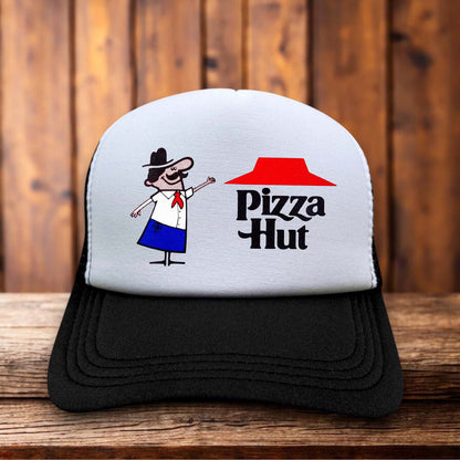 Pizza Hut 80s Logo Retro Trucker Hat vintage restaurant nostalgia snapback by Retro Roots Headwear
