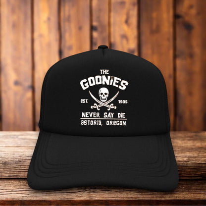 The Goonies 80s Retro Trucker Hat vintage adventure movie design retro snapback by Retro Roots Headwear
