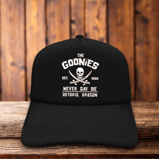 The Goonies 80s Retro Trucker Hat vintage adventure movie design retro snapback by Retro Roots Headwear
