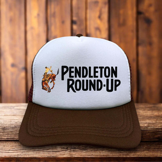 Pendleton Round-Up Rodeo Retro Trucker Hat vintage Western rodeo trucker snapback by Retro Roots Headwear
