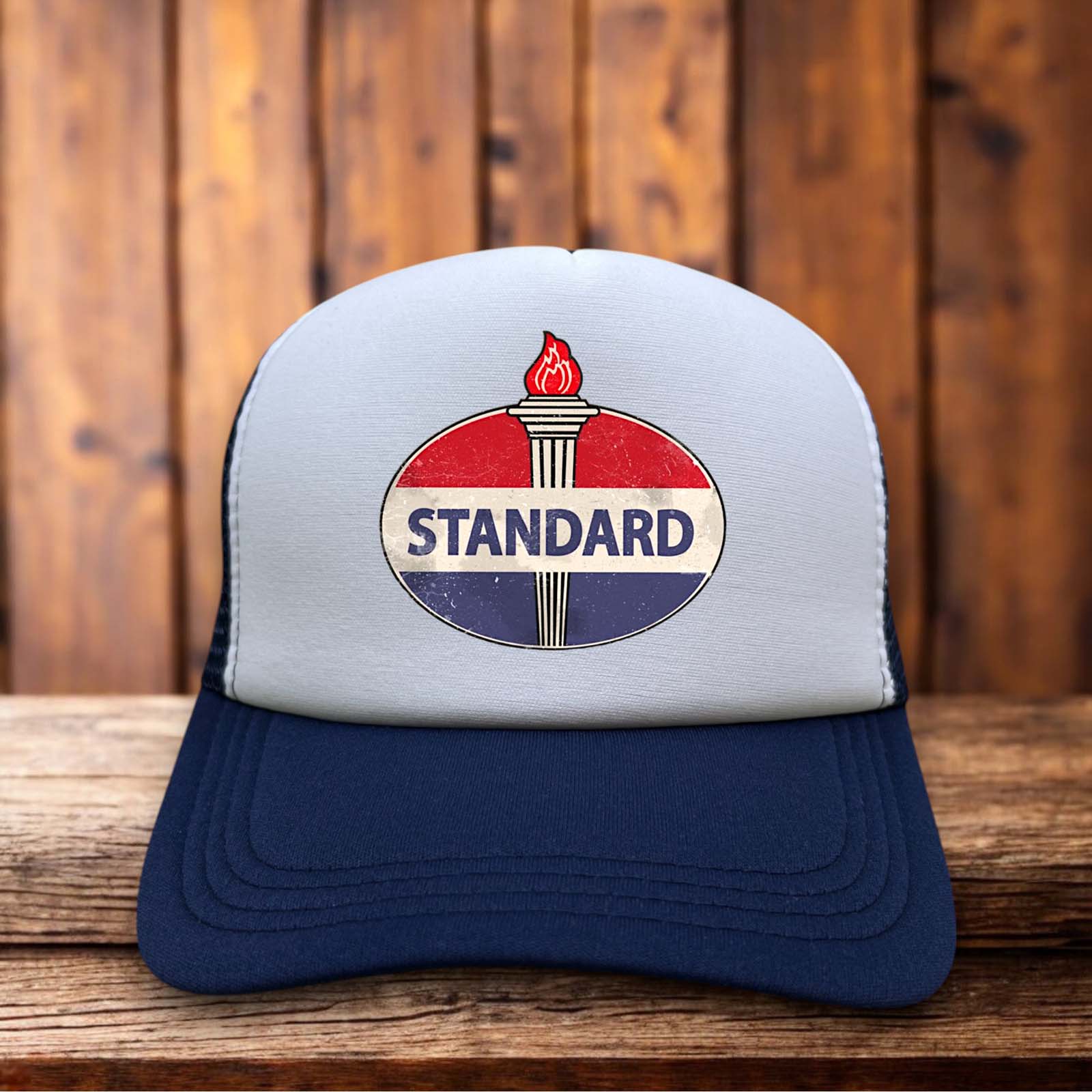 Standard Oil Defunct Logo Retro Trucker Hat vintage gas station nostalgia snapback by Retro Roots Headwear

