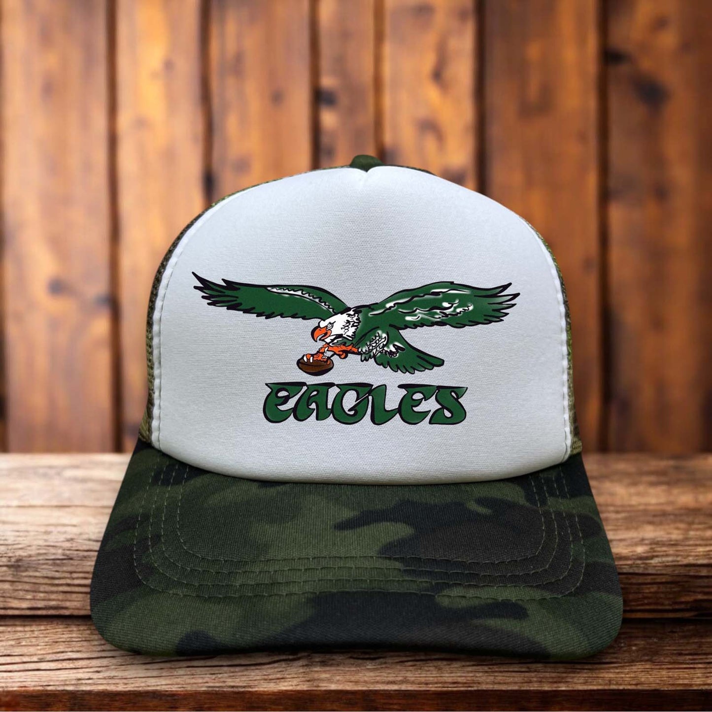 Philadelphia Eagles Retro Football Hat vintage NFL team trucker snapback by Retro Roots Headwear

