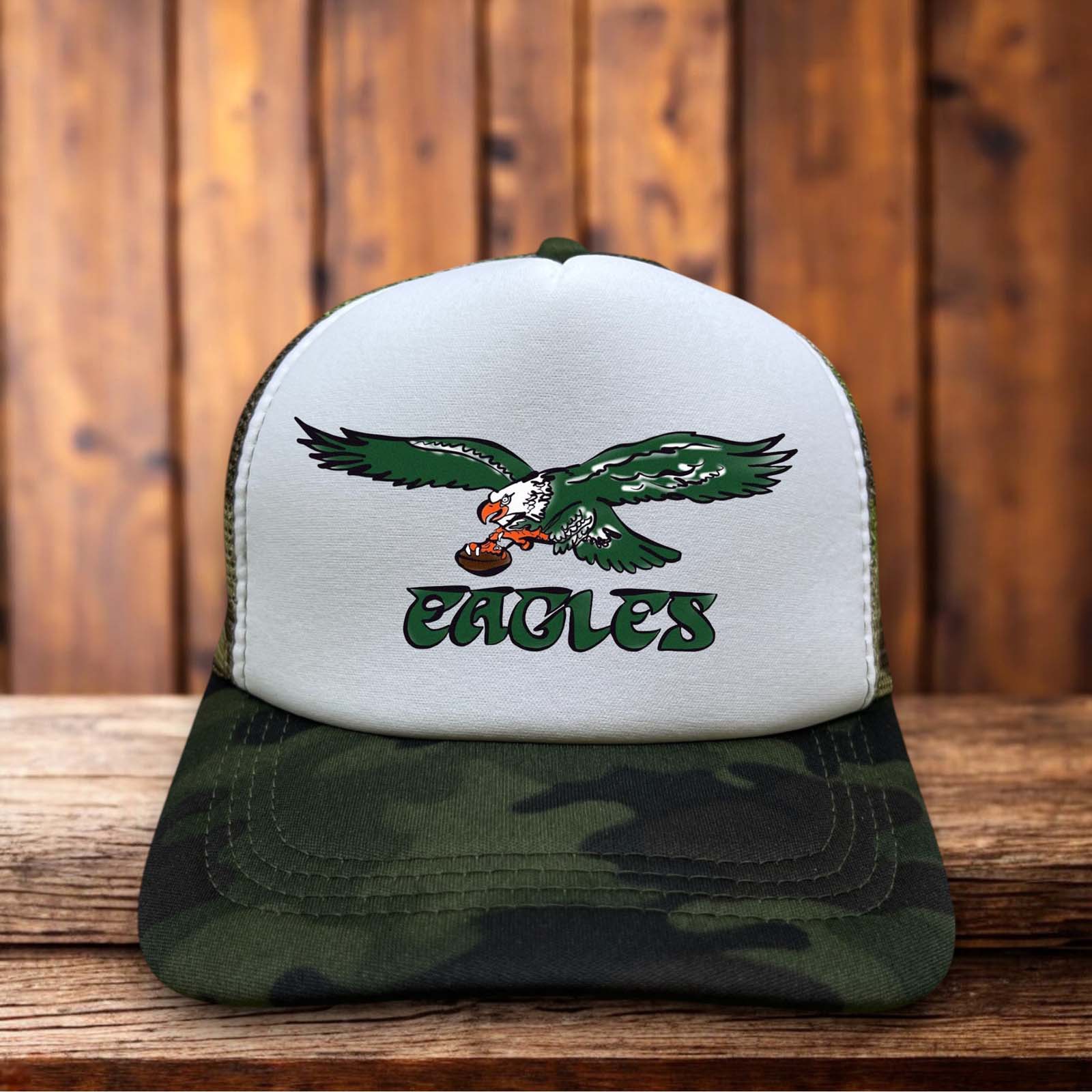 Philadelphia Eagles Retro Football Hat vintage NFL team trucker snapback by Retro Roots Headwear
