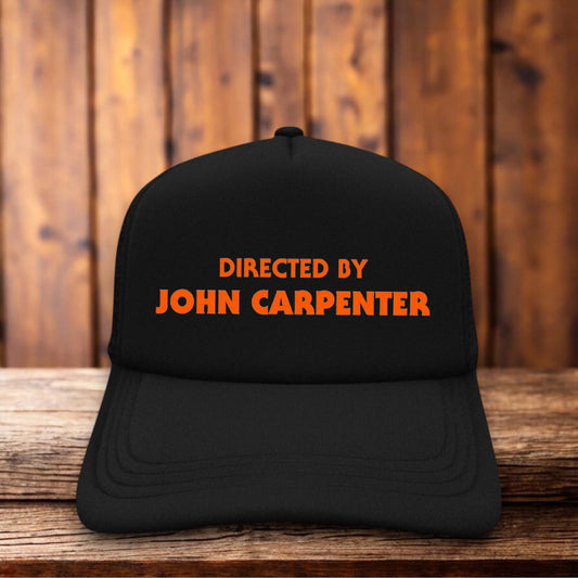 Directed By John Carpenter Retro Snapback Trucker Hat vintage horror director snapback by Retro Roots Headwear
