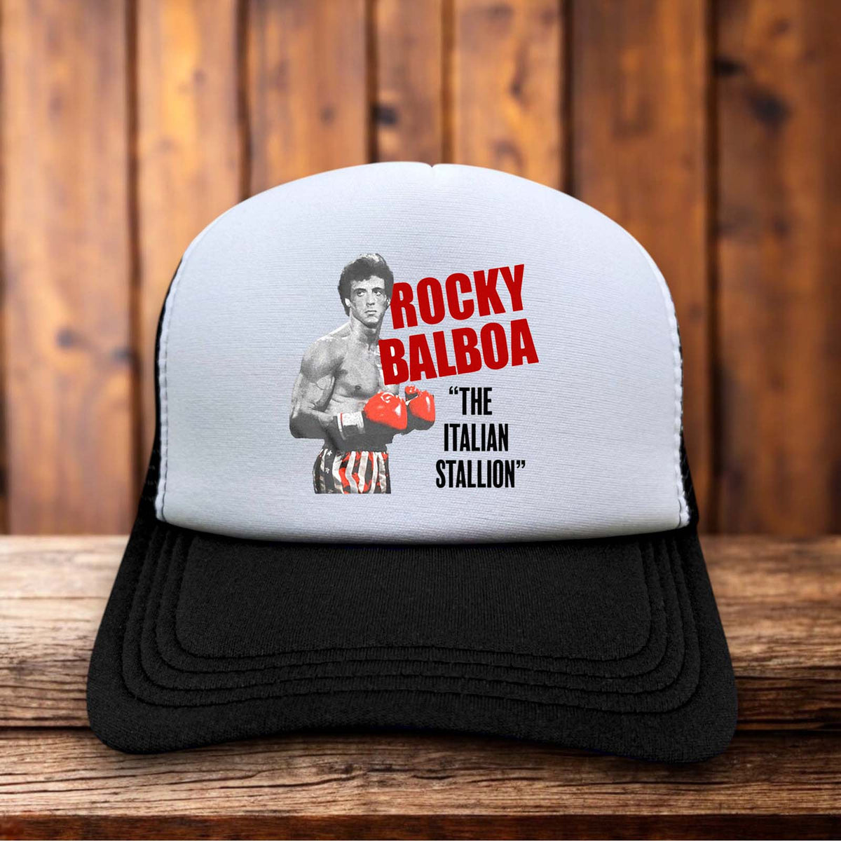 Rocky Balboa Italian Stallion Retro Boxing Trucker Hat vintage fighter snapback by Retro Roots Headwear
