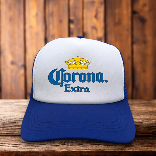 Corona Extra Mexican Pale Lager Retro Trucker Hat beach lime bottle snapback by Retro Roots Headwear
