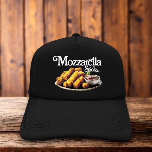 Mozzarella Sticks Retro Trucker Hat vintage diner menu style graphic patch snapback by Retro Roots Headwear