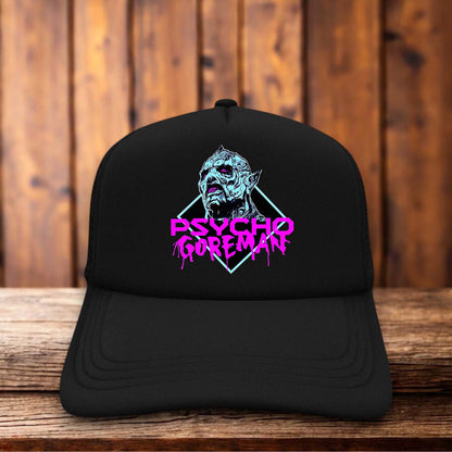 Psycho Goreman Cult Horror Retro Trucker Hat PG monster comedy snapback by Retro Roots Headwear
