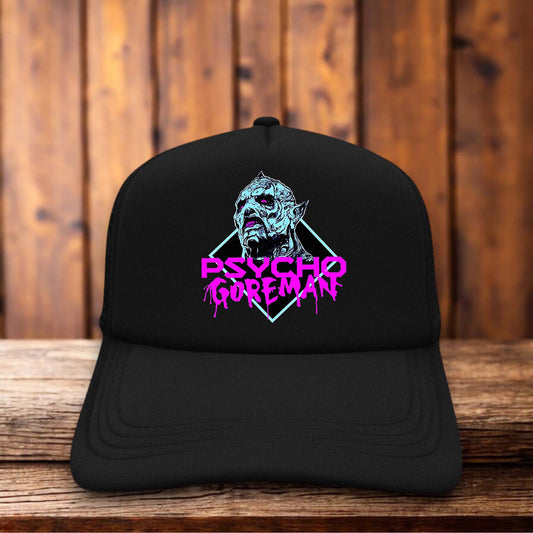 Psycho Goreman Cult Horror Retro Trucker Hat PG monster comedy snapback by Retro Roots Headwear
