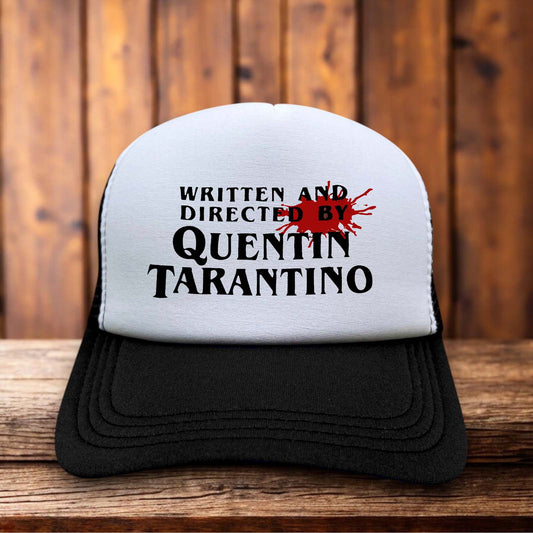 Directed By Quentin Tarantino Retro Trucker Hat auteur cinema snapback by Retro Roots Headwear
