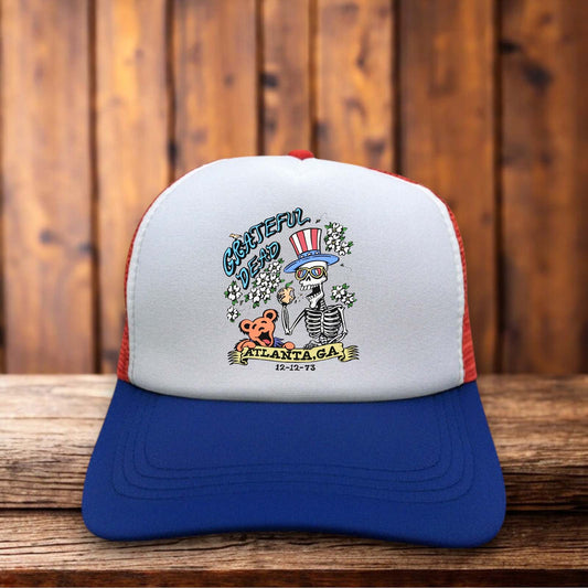Grateful Dead Atlanta Flowers Retro Trucker Hat Southern Deadhead vintage snapback by Retro Roots Headwear