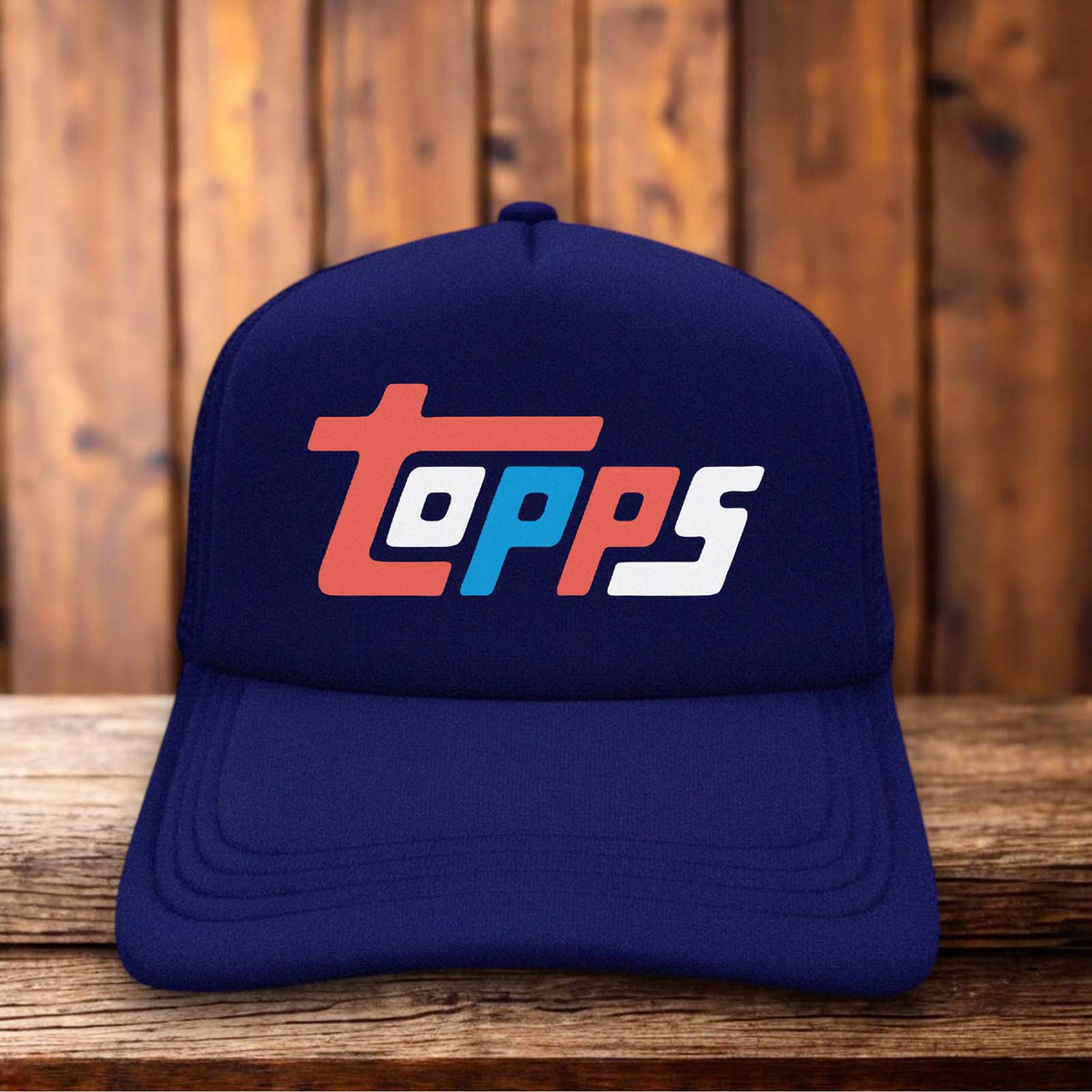 Topps Baseball Retro Snapback Mesh Trucker Hat vintage cardboard trading card snapback by Retro Roots Headwear
