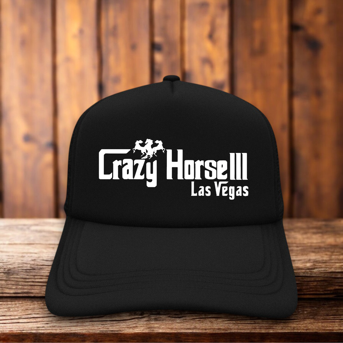 Crazy Horse III Las Vegas Gentleman's Club Mens Retro Trucker Hat vintage neon nightlife snapback by Retro Roots Headwear
