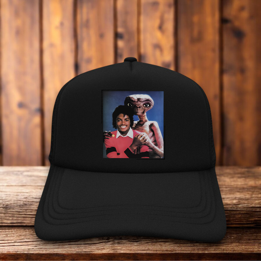 Michael Jackson E.T. Mashup 80's Retro Snapback Trucker Hat vintage pop culture mashup snapback by Retro Roots Headwear
