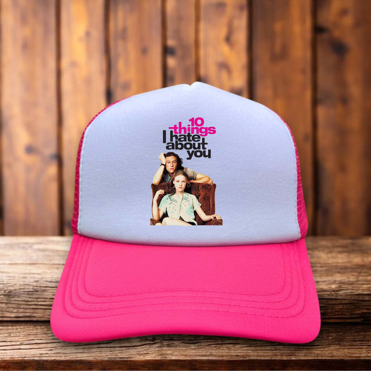 10 Things I Hate About You Mens Trucker Hat vintage 90s rom com snapback by Retro Roots Headwear
