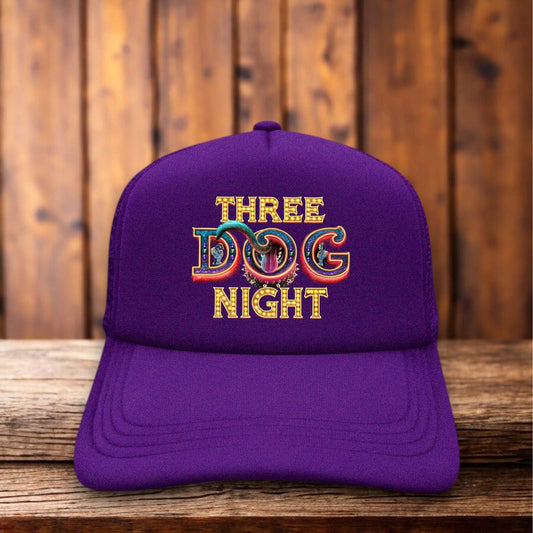 Three Dog Night Retro Trucker Hat classic rock vintage snapback by Retro Roots Headwear