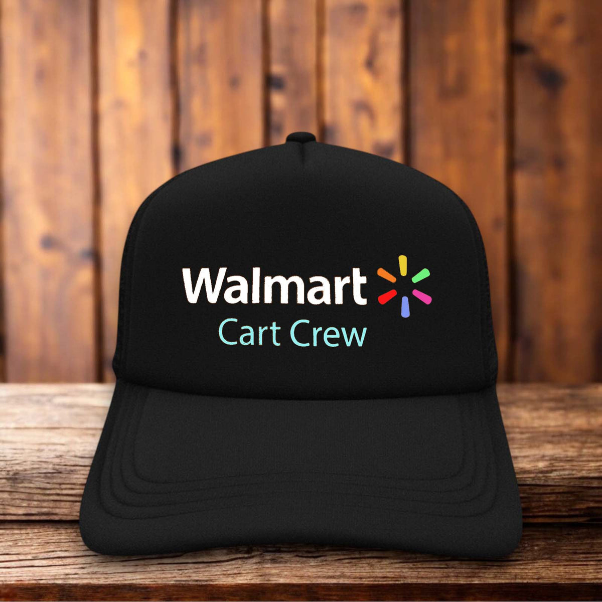 Walmart Cart Crew Retro Trucker Hat retail worker snapback by Retro Roots Headwear