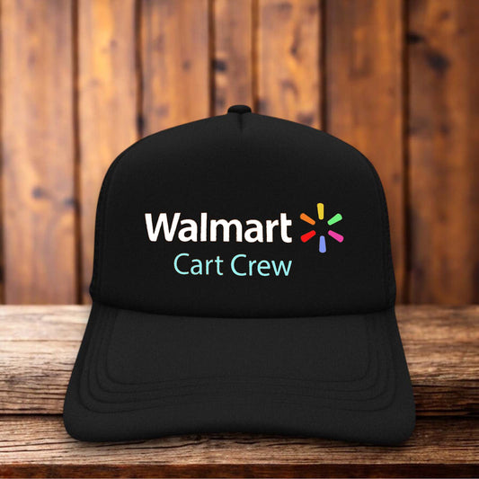Walmart Cart Crew Retro Trucker Hat retail worker snapback by Retro Roots Headwear