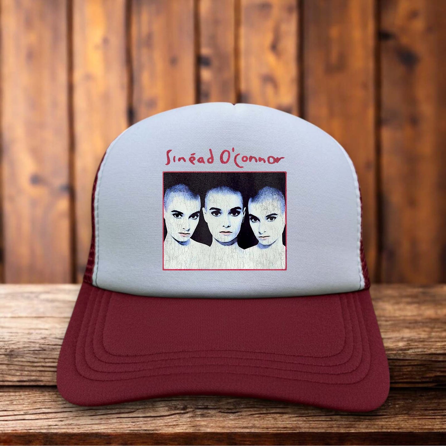 Sinead O'Connor Three Babies Retro Trucker Hat vintage 1990 alternative music design retro snapback by Retro Roots Headwear
