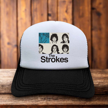 The Strokes Last Nite Y2K Trucker Hat vintage indie rock design retro snapback by Retro Roots Headwear
