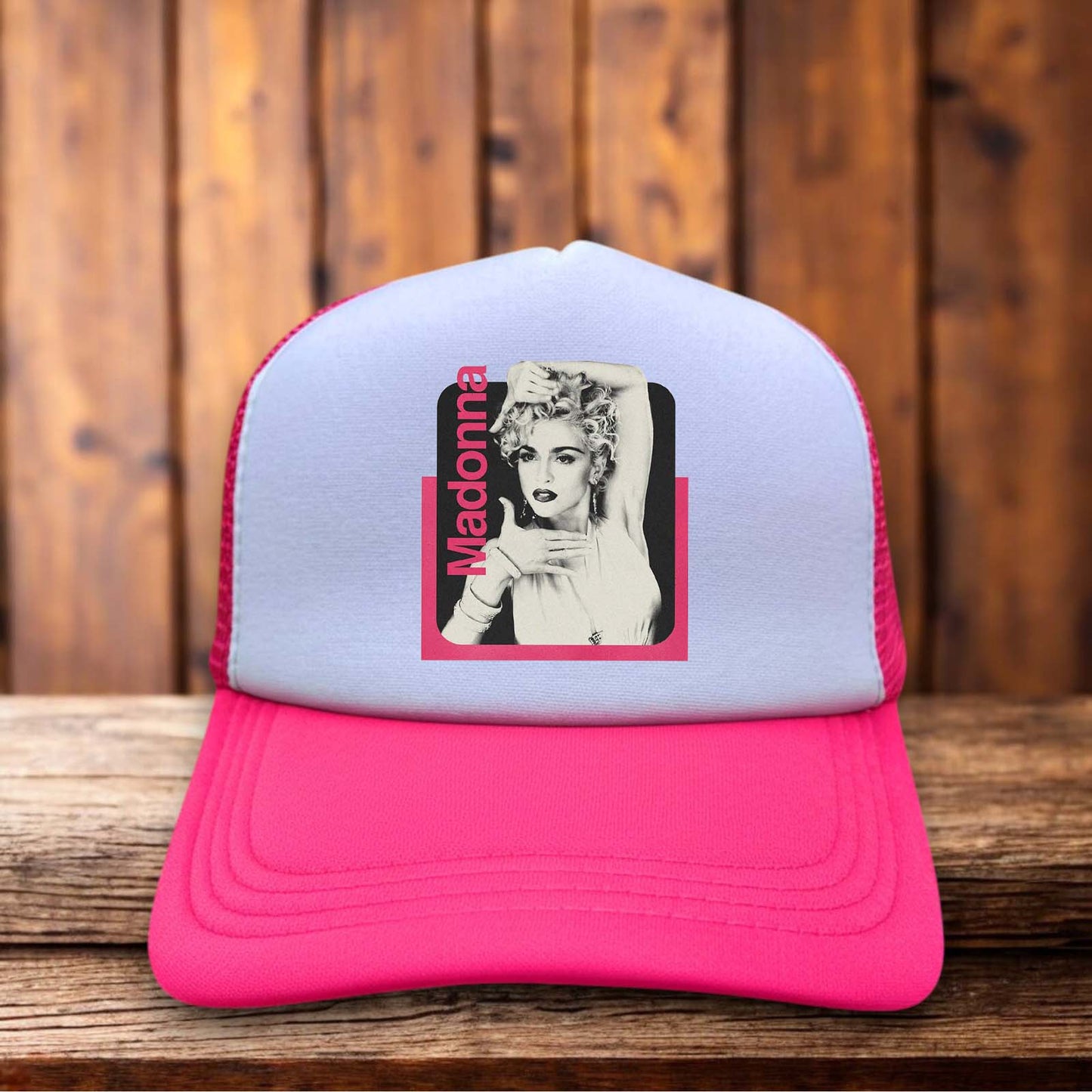 Madonna 90s Vogue Era Trucker Hat vintage pop culture fashion design retro snapback by Retro Roots Headwear
