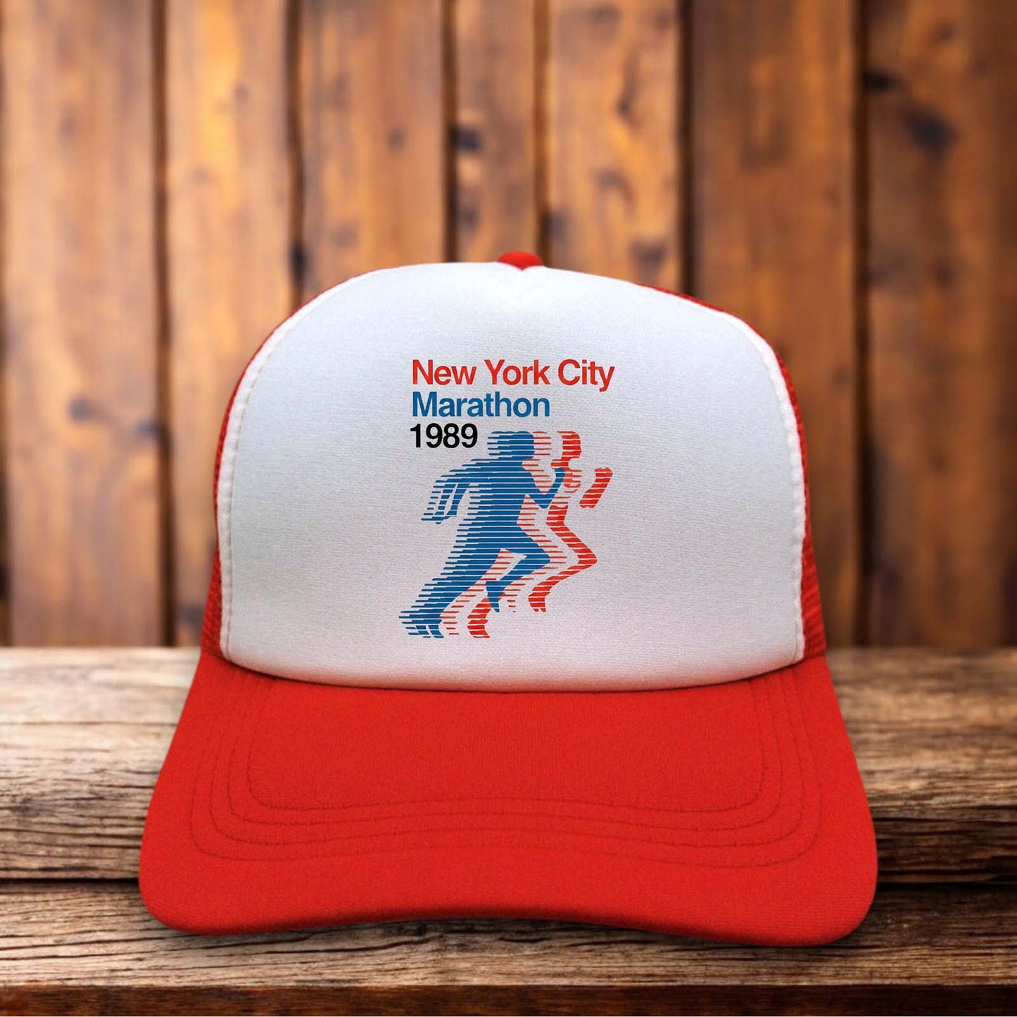 New York City Marathon 1989 Retro Trucker Hat vintage running race design retro snapback by Retro Roots Headwear
