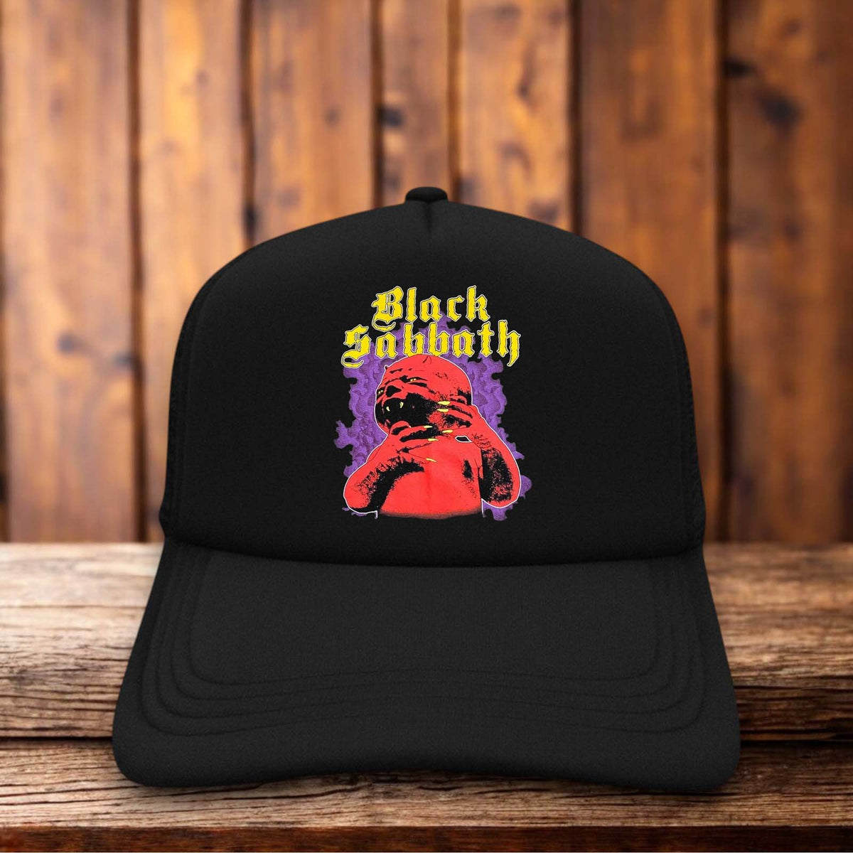 Black Sabbath 60's Heavy Metal Retro Trucker Hat classic metal band snapback by Retro Roots Headwear