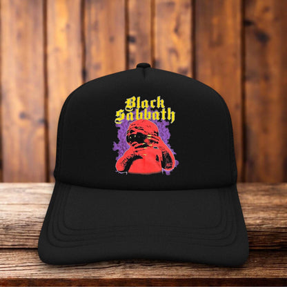 Black Sabbath 60's Heavy Metal Retro Trucker Hat classic metal band snapback by Retro Roots Headwear