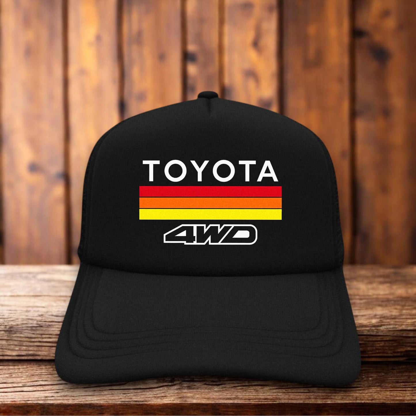 Toyota 4WD 80s Retro Trucker Hat vintage off-road truck design retro snapback by Retro Roots Headwear
