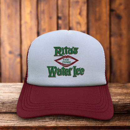 90s Rita’s Italian Ice trucker hat with retro dessert logo and mesh back
