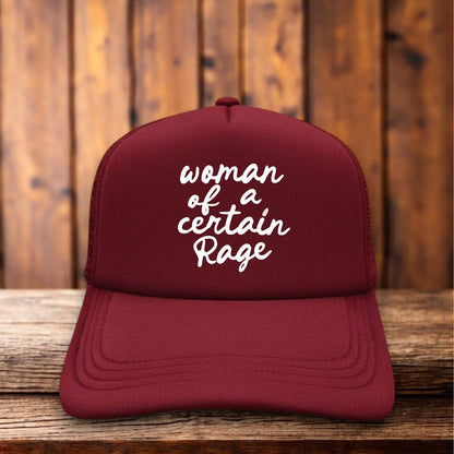 Women Of A Certain Rage Trucker Hat feminist political retro snapback by Retro Roots Headwear