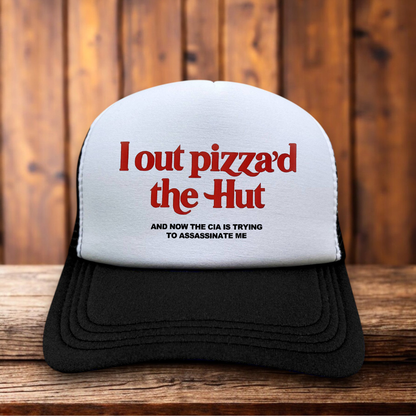 I Out Pizza'd The Hut Pizza Hut Parody Hat pizza parody snapback by Retro Roots Headwear