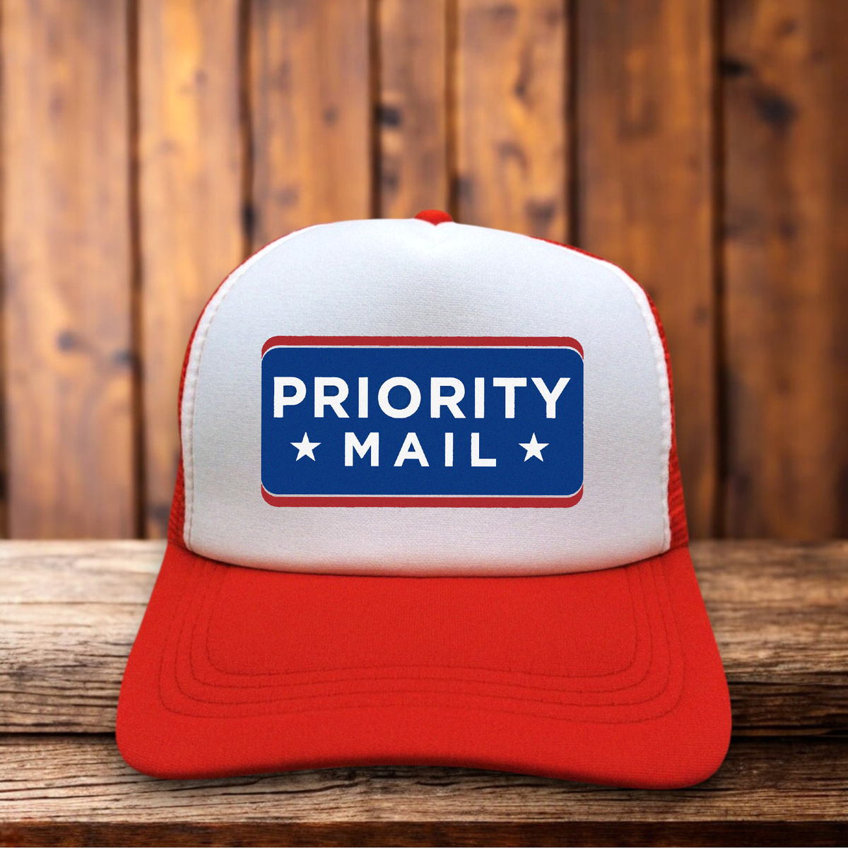 USPS Priority Mail Retro Trucker Hat postal service snapback by Retro Roots Headwear