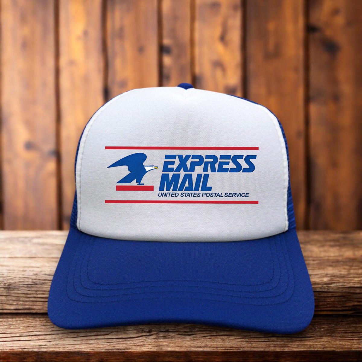 USPS Express Mail Retro Trucker Hat postal service snapback by Retro Roots Headwear