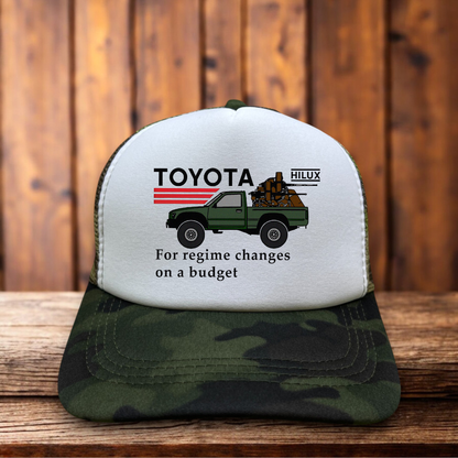 Toyota Hilux Military Regime Change Hat automotive parody snapback by Retro Roots Headwear
