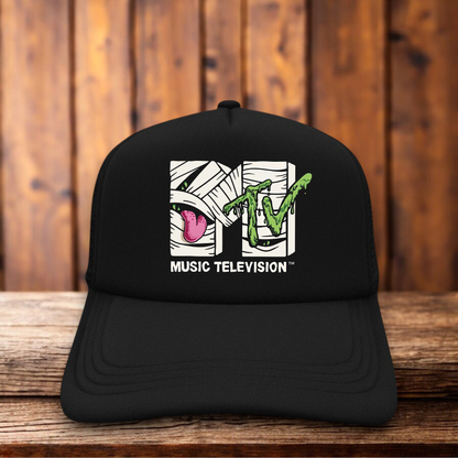 MTV Mummy Logo Retro 80s Halloween Hat classic 80s music television snapback by Retro Roots Headwear