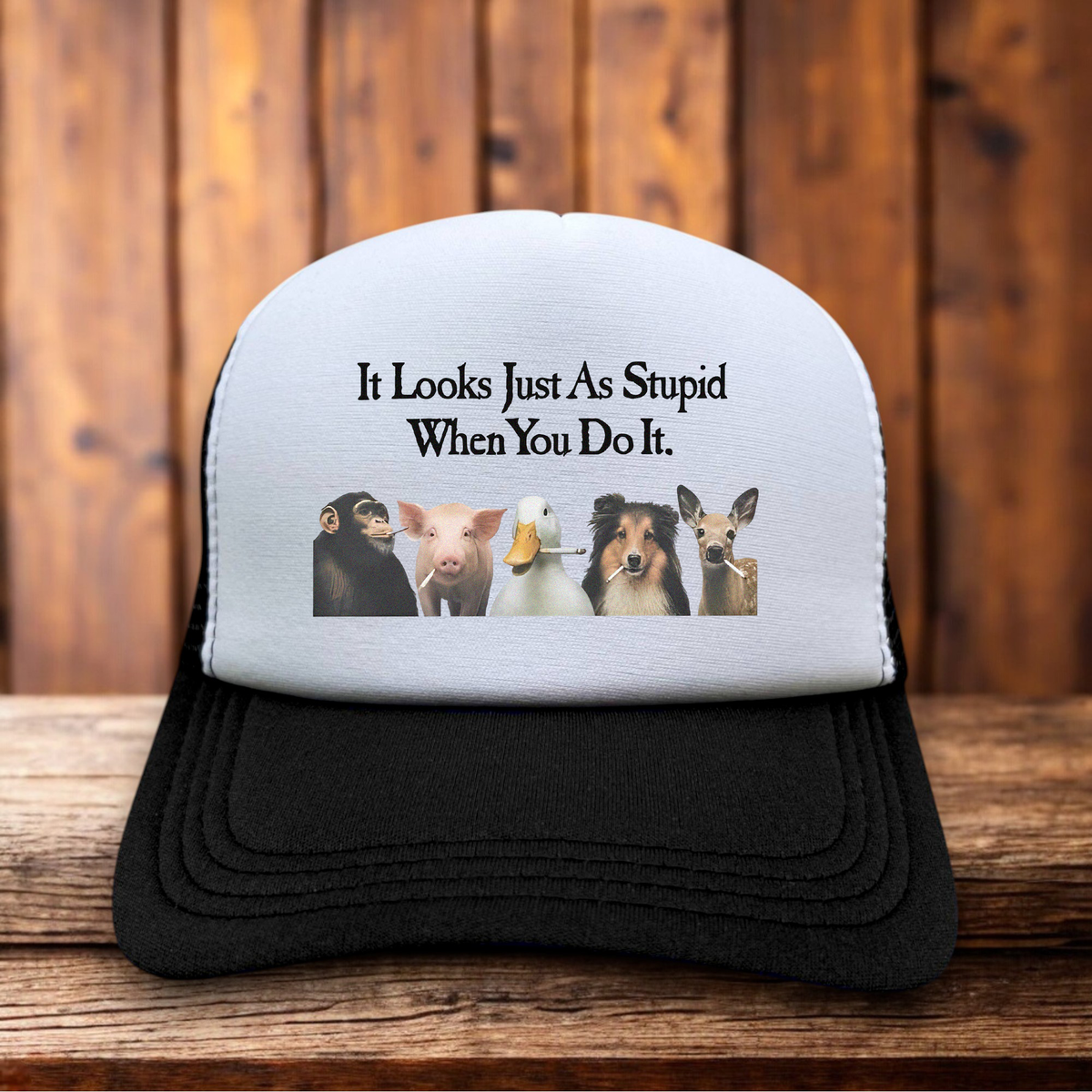 Anti Smoking Animals 80s PSA Retro Hat vintage PSA snapback by Retro Roots Headwear