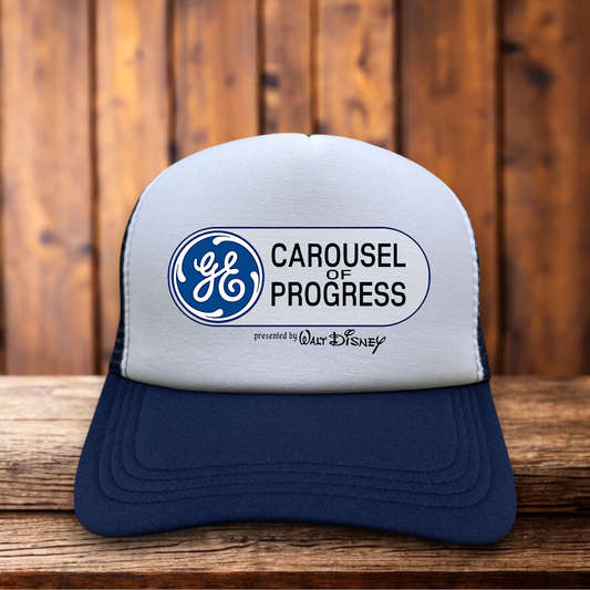 Carousel Of Progress Walt Disney Vintage Trucker Hat retro Tomorrowland design snapback by Retro Roots Headwear
