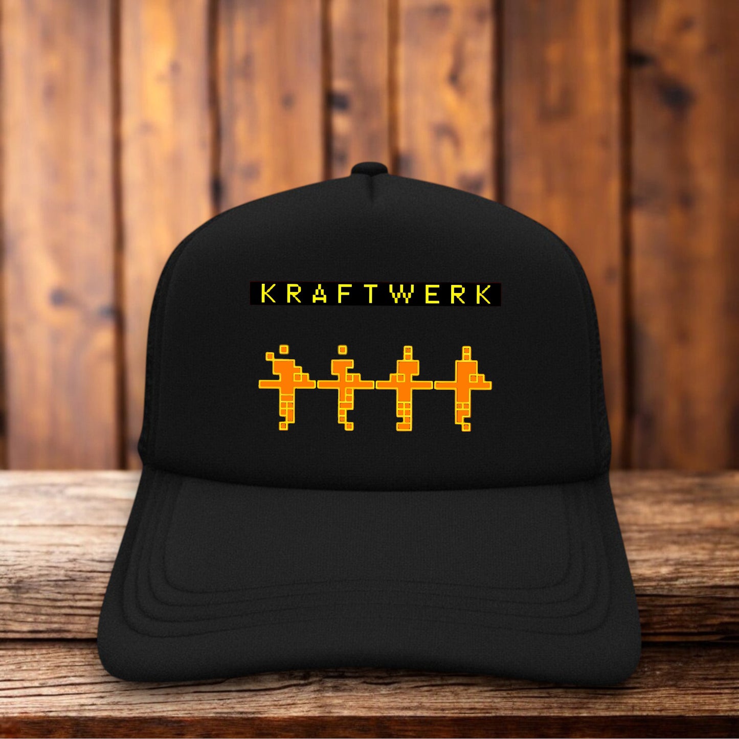 80s Kraftwerk Computer World Album Trucker Hat vintage electronic music design retro snapback by Retro Roots Headwear
