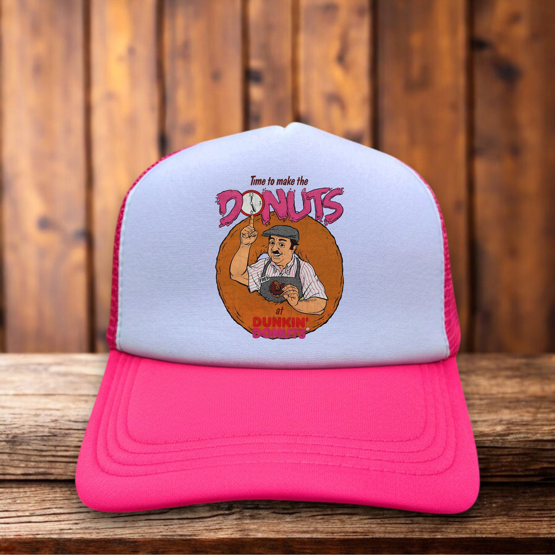 Dunkin' Donuts Retro Advertisement Trucker Hat vintage coffee ad design retro snapback by Retro Roots Headwear
