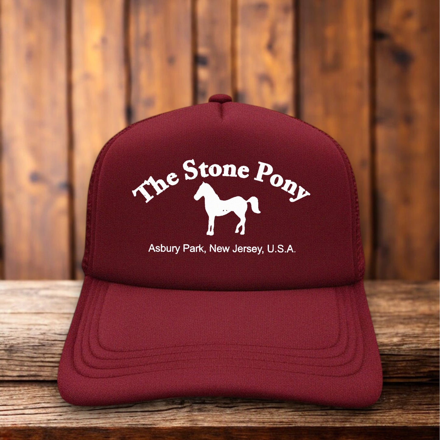 The Stone Pony Asbury Park NJ Trucker Hat vintage music venue boardwalk snapback by Retro Roots Headwear