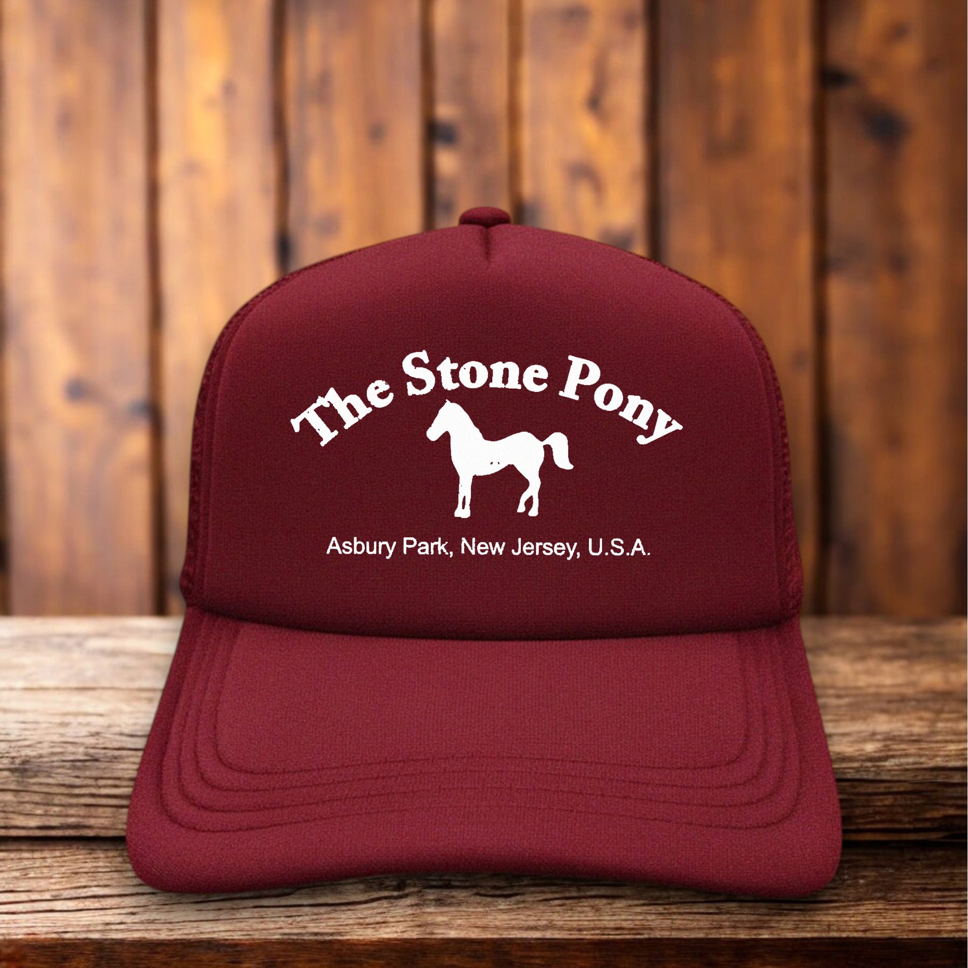 The Stone Pony Asbury Park NJ Trucker Hat vintage music venue boardwalk snapback by Retro Roots Headwear