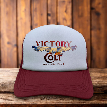 Victory Colt Automatic Pistol & Rifles Retro Trucker Hat vintage firearms heritage snapback by Retro Roots Headwear
