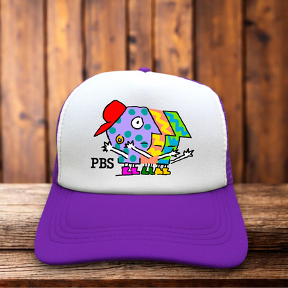 1993 PBS Kids P-Pals Retro Snapback Trucker Hat vintage public television mascot snapback by Retro Roots Headwear

