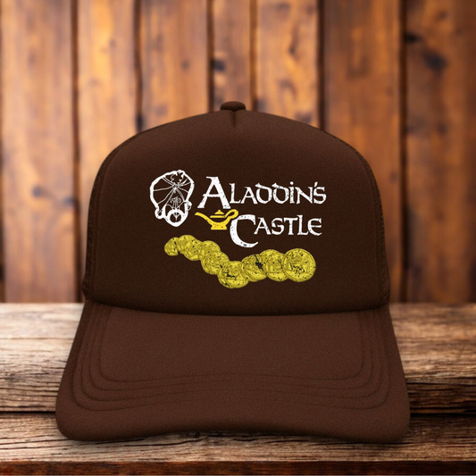 Aladdins Castle Defunct 80s Video Game Arcade Retro Trucker Hat vintage mall arcade snapback by Retro Roots Headwear
