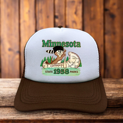 Minnesota State Parks 1958 Centennial Retro Snapback Trucker Hat vintage park service snapback by Retro Roots Headwear
