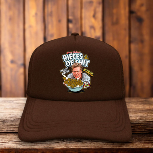 Happy Gilmore Shooter McGavin Pieces Of Sh*t Mens Retro Trucker Hat 90s golf movie snapback by Retro Roots Headwear

